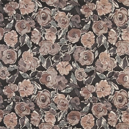 Designer Fabrics 54 in. Wide Grey- Off White- Beige And Rose- Flower Patterned Upholstery Fabric K0026A